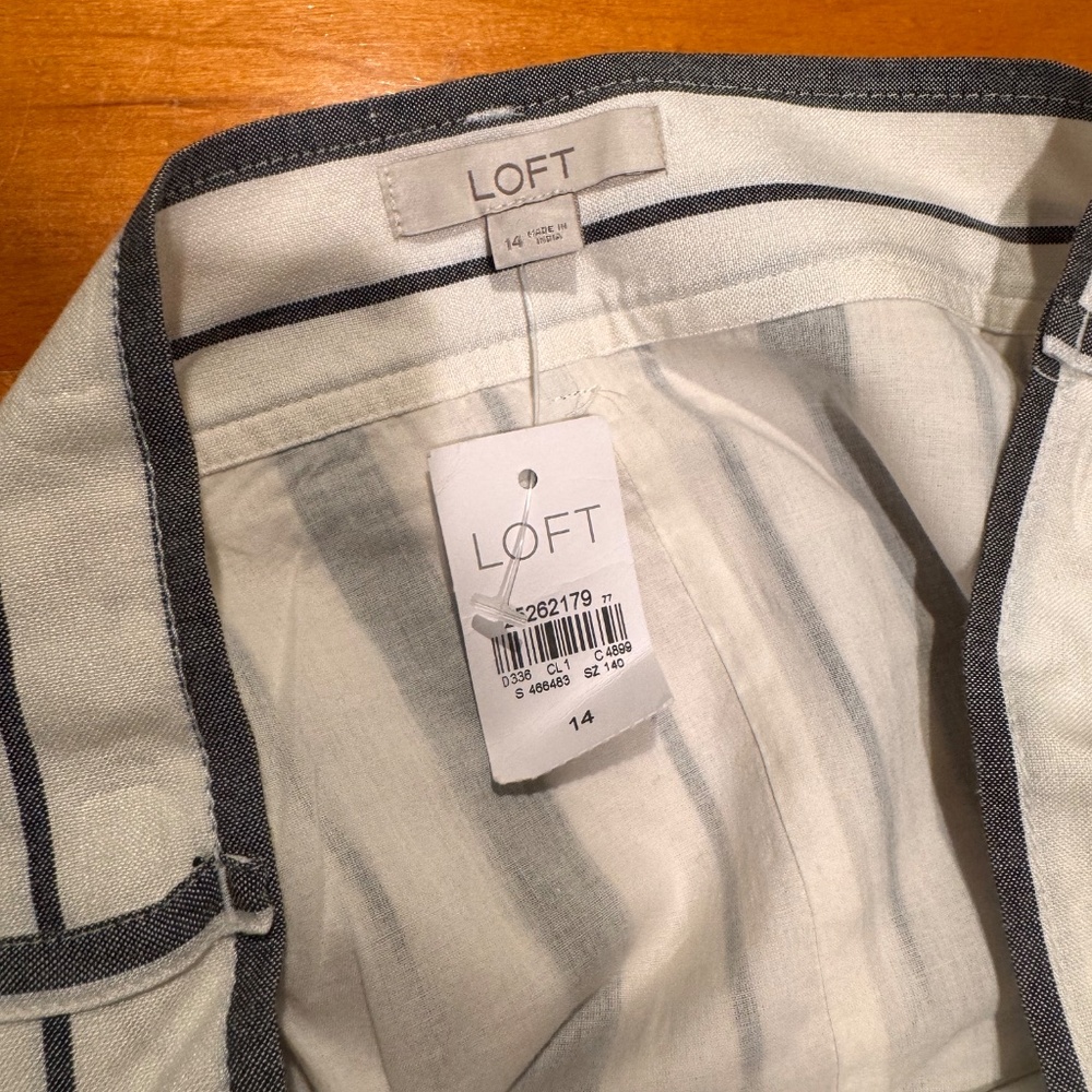 GAP Striped Button-Front A-line Midi Skirt with Tie Belt – Size 14 - Picture 3 of 8